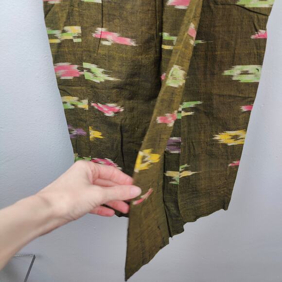 Vintage Unbranded Skirt Size XS Olive Green Tribal Geometric Southwestern Print - Picture 4 of 5